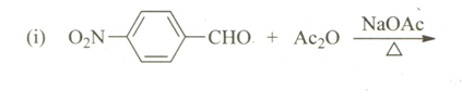 Reaction of p-nitrobenzaldehyde and acetic anhydride
